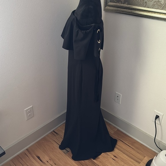 Badgley Mischka Off the Shoulder black long formal gown dress Sz 10 - Picture 7 of 15